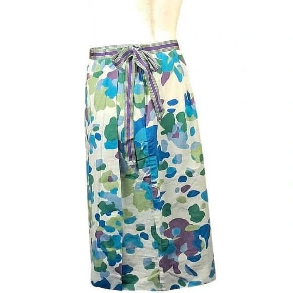 Vintage 60s PLAY BY LEON LEVIN 8 Mod Floral Wrap Skirt Side‎ Zip Knee Length - Picture 3 of 8